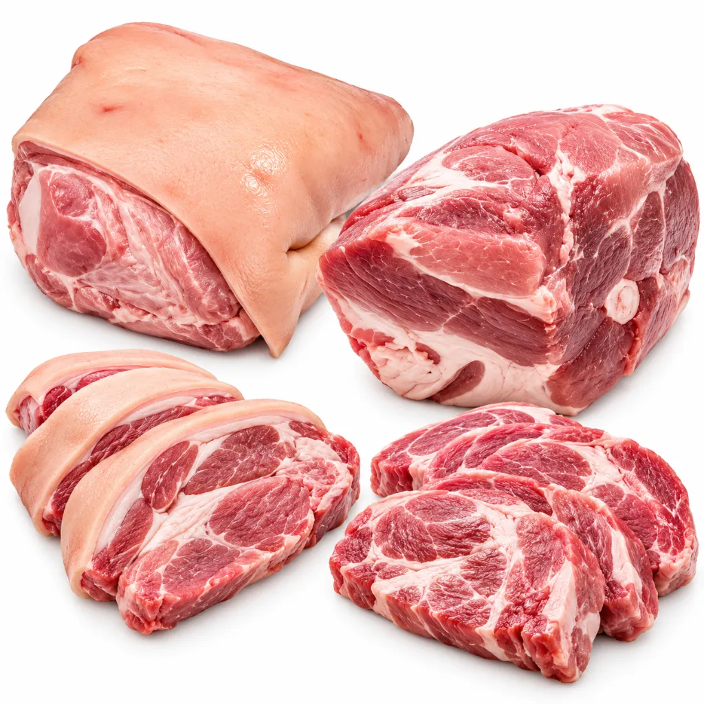 Raw Pork Shoulder Cuts on White.webp