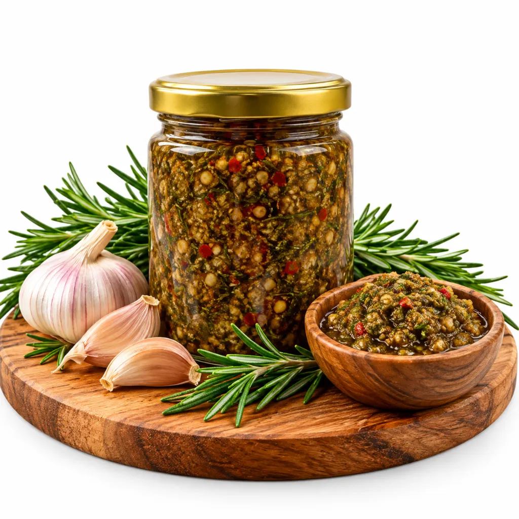 Rosemary Pesto Jar with Garlic and Herbs.webp